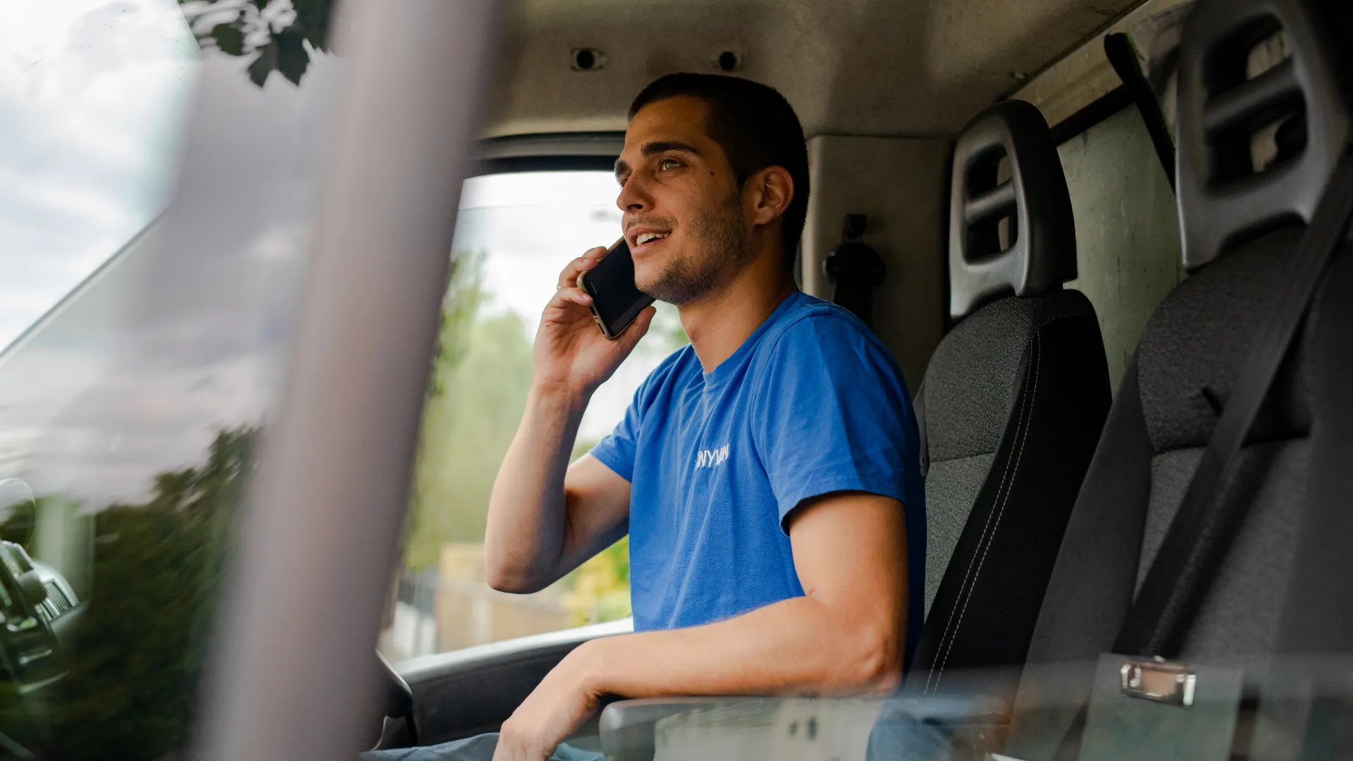 anyvan driver on the phone