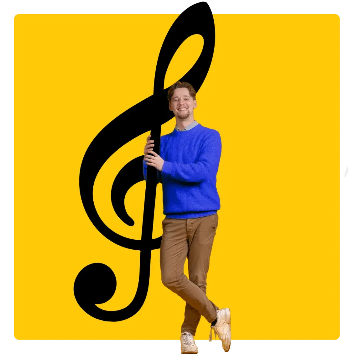 Image of an AnyVan transport provider holding a musical note 