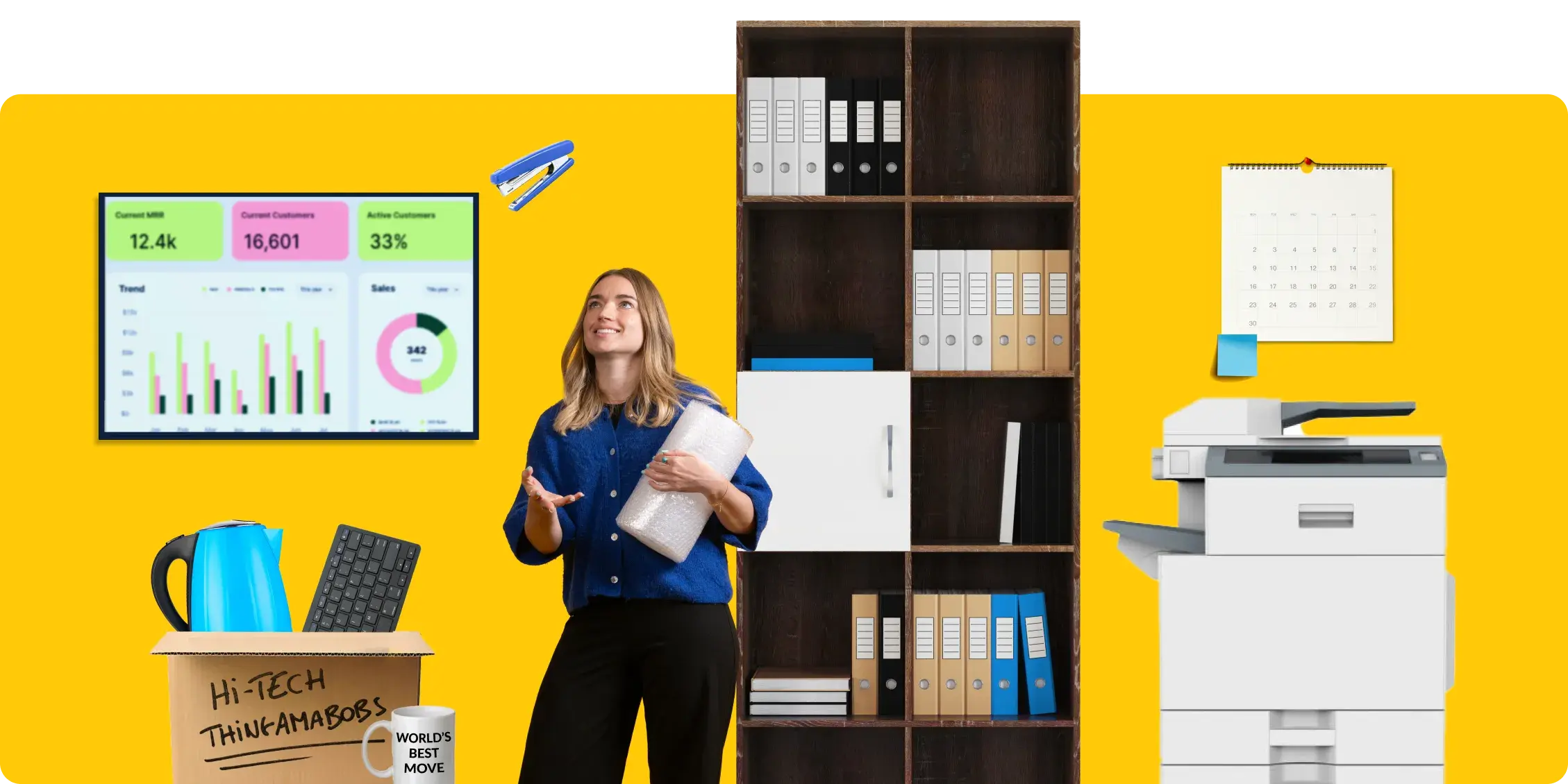 Image of an AnyVan removalist packing office items 