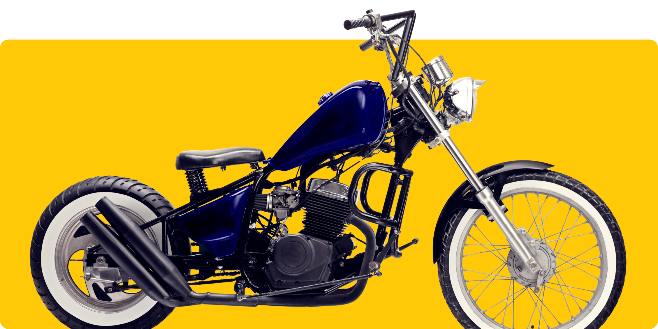 Image of blue motorbike showing that AnyVan works with expert bike transporting teams 