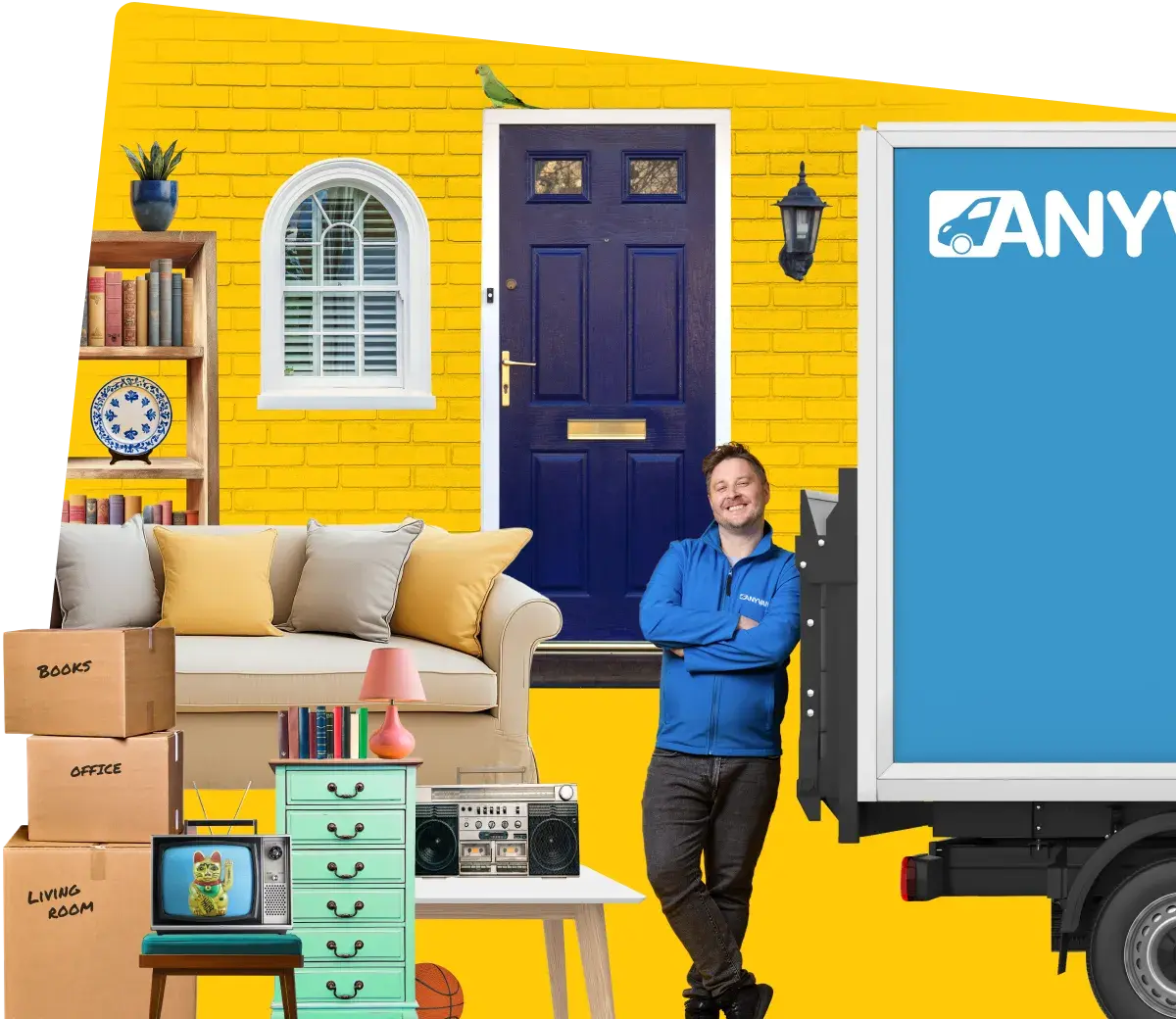 Local home removal expert next to an AnyVan moving van